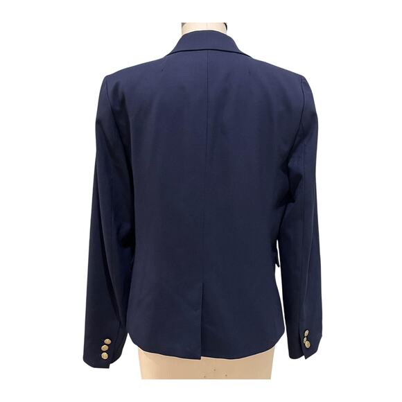 J Crew Original School Boy Blazer Womens 6 Navy Blue Gold Button Wool Blend - Picture 2 of 7
